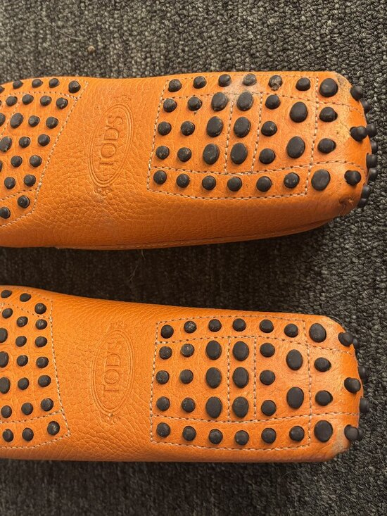 Tods Leather Loafers, Size 38, Orange, Gently Used - Picture 5 of 5